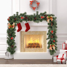 Décoration de Noël en rotin de 1,8 mètre - Décoration pour fenêtres, portes et maisons d'hôtels - Idées cadeaux de Noël - Offres du jour -