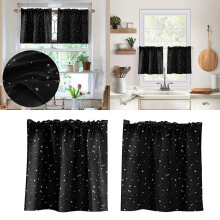Hxoliqit Star Curtains Short Curtains Small Curtains Rod Curtains Kitchen Coffee Curtains Bedroom Curtains Lace Curtains 24 X 29 Inch 2 Panels