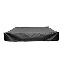 Sandbox Cover with Drawstring Sandpit Cover Waterproof Lid for Outdoor Pool Black 120X120X20CM