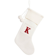 Christmas Stockings with Initials, Large Monogram Knit Xmas Stocking for Kids, Family Holiday Fireplace Decoration