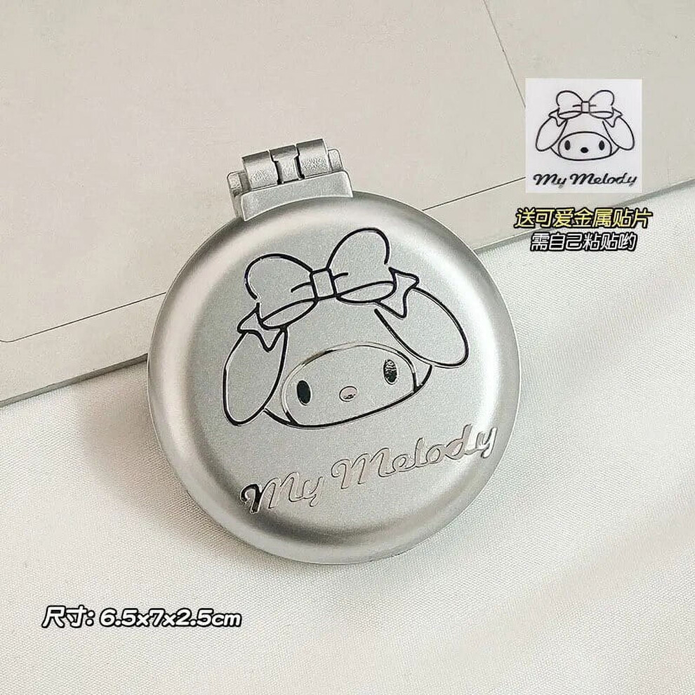 1Pcs Hello Kitty Sanrio Folding Hair Comb Hair Styling With Mirror My Melody Cinnamoroll Anime Portable Travel Small Comb Tools