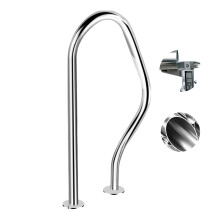 Pool Handrail 304 Stainless Steel Rustproof Inground Swimming Pool Deck Rail with NonSlip Curved Grip