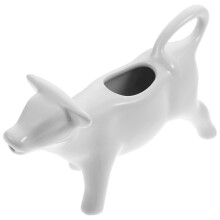 White Ceramic Milk Jug with Handle, Small Coffee Creamer Pitcher 40ml for Tea and Espresso