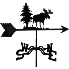 Stainless Steel Elk Weather Vane with Smooth Wind Rotation, Retro Roof Decor for Garden