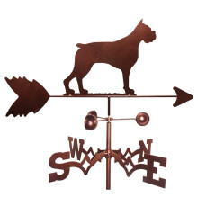 Metal Weather Vane Dog Design Vintage Wind Direction Indicator for Garden Roof Outdoor Decor