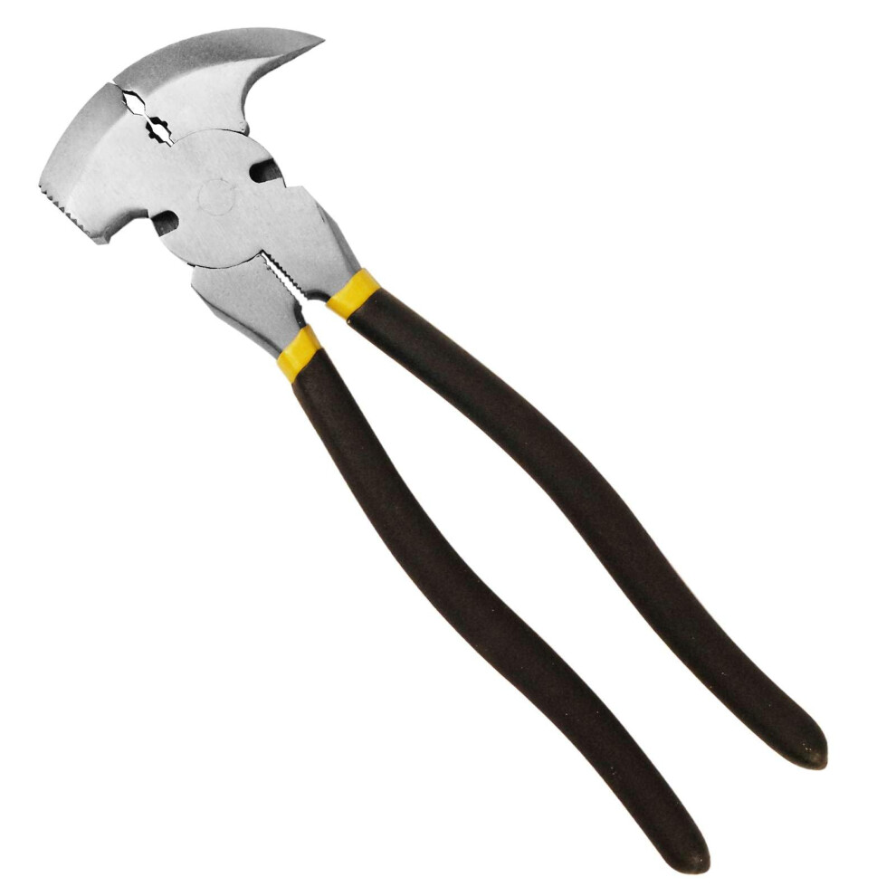11 Inch Ergonomic Matt Grip Fencing Pliers, Multipurpose Wire Cutting And Staple Removal Tool 9164114616517