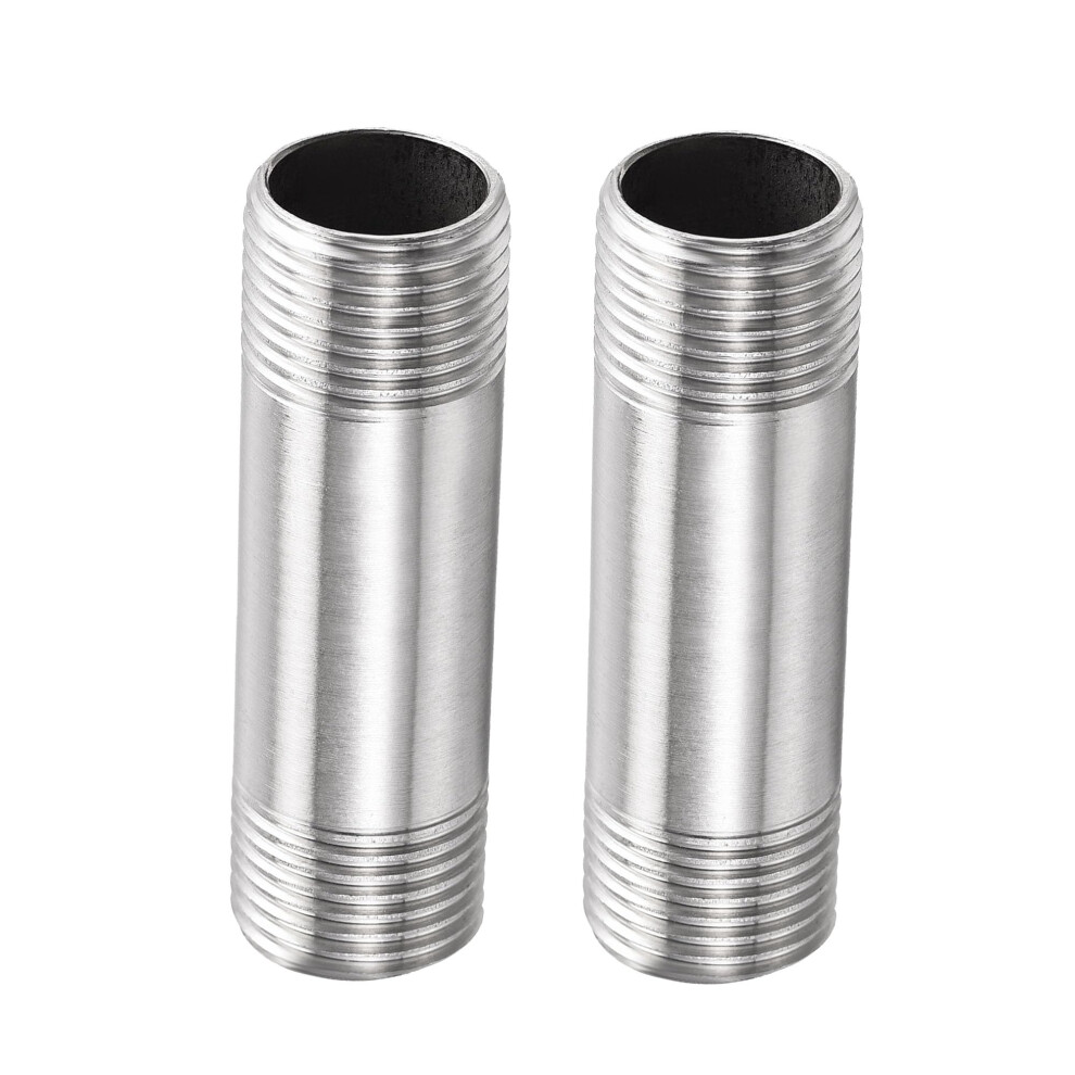 2 Pack 304 Stainless Steel G1/2 Male To Male Pipe Connector, Leakresistant Rustproof Outdoor Use 9164114616616