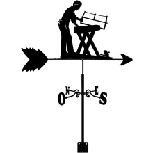 Weather Vane Rustproof Metal with Vivid Animal Design, Outdoor Wind Direction Indicator for Roof