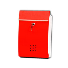 Wall Mounted Metal Mailbox with Lock, Rustproof Large Capacity Outdoor Mail Box White Dinosaur