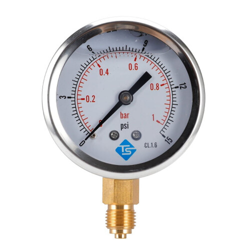Μανόμετρο χαμηλής πίεσης0-1Bar0-15PSI1/4 ίντσα68mm Υδραυλικό μετρητικό πίεσης νερού με