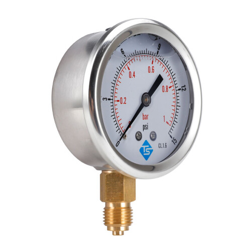 Μανόμετρο χαμηλής πίεσης0-1Bar0-15PSI1/4 ίντσα68mm Υδραυλικό μετρητικό πίεσης νερού με 1