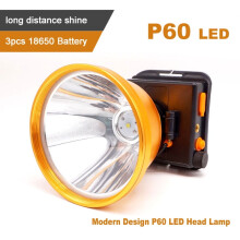Moderne P60LED-Stirnlampe, wasserdicht, goldfarbenes Aluminium, langlebiger Akku, wiederaufladbares Nachtlicht zum Angeln