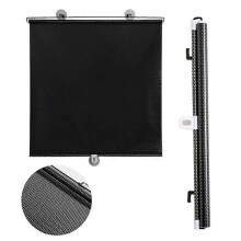 with Suction Cup Bedroom Decoration Block UV Protection Window Drapes Blackout Curtain Roller Blinds black 45cm x 125cm