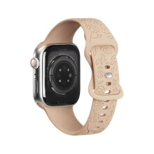 Vhodné pre iwatchS9 876SE kompatibilné s Apple Watch s remienkom Apple Watch s reliéfnym malým ružovým silikónovým vzorom Slnečnica -