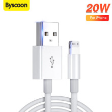USB kabel Byscoon 20W, 1,5 m, rychlé nabíjení a synchronizace dat, kompatibilní s iPhone 14, 13, 12, 11, Pro Max 8, Plus X, XR, iPad, iPod,