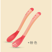 3 Colors Baby Spoon Heat Sensitive Temperature Sensing Spoon Suitable for Children‘s Silicone Head Feeding Baby Tableware