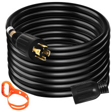 Cable de extensión para generador VEVOR de 20 pies y 30 amperios, 4 hilos, calibre 10, 125 V/250 V, con certificación UL y CUL, conectores de