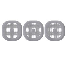 3 tapones de silicona para atrapar el cabello, filtros para desagües de fregaderos de baño y cocina (gris)