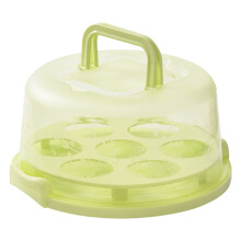 Laxiabr Cake Container Plastic Cover Lid Cake Cupcake Holder Portable Round Two Base for Cookies Fruit Etc