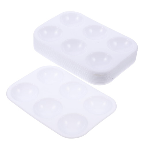 30 Pcs Rectangular Color Palette Paint Plastic Painting Orifice Plate Pallets for