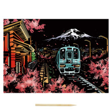 Juego de papeles para rascar de colores, pintura de escena nocturna de la ciudad, decoración para sala de estar, pintura de decoración del hogar,
