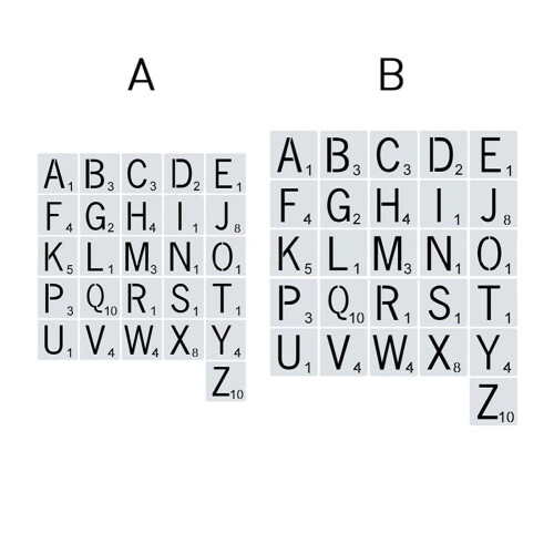 26Pcs/set Reusable Scrabble Style Tile Stencil Letters Stencil Template For Tile Wall Decor Art 2
