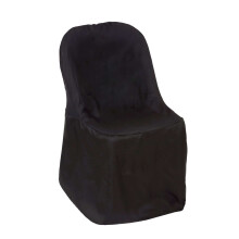 Efavormart 10 Stück Schwarze Stuhlhussen aus Leinen-Polyester für Klappstühle, Esszimmerstühle, geeignet für Hochzeiten, Partys, Bankette und