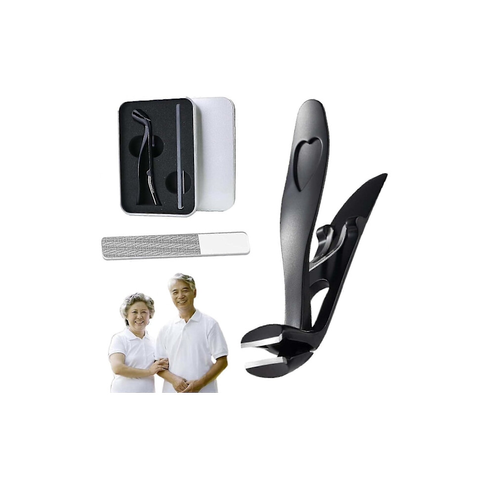 Black Nail Clippers, Nail Clippers For Seniors, Ergonomic Nail Clippers Large For Seniors, Nail Clippers Nail File Set