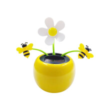 Altalena automatica solare a forma di girasole e ape, decorazione per interni auto, compatibile con balcone auto e decorazione da scrivania,