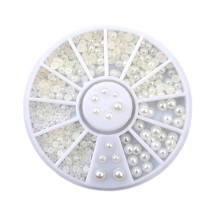 200 Pcs/Box Bracelets Bangles The Flatback Pearls Half Beads for Needlework Round Noodles Manicure