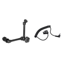 1 Braço Articulado com Fricção e Montagem em Sapata de Aquecimento e 1 Cabo Adaptador Macho para DC5.5x2.1mm