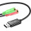 Lang USB-lydadapter, USB til 3,5 mm jackstik TRS AUX-adapter til indbygget chip USB-lydkort til 1