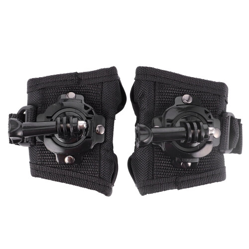 2 pezzi Supporto da polso girevole a 360 gradi compatibile con GoPro, colore nero