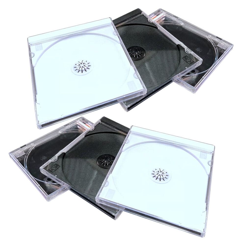 6Pcs Plastic Dvd Case Portable Cd Storage Box Cd Package Case Durable Dvd Box For Home Cinema Shop (4Pcs 90 Single And 2Pcs 90 Single) White/Grey 9395123954240