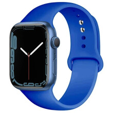 Correa de silicona compatible con Apple Watch de 38/40/41/42/44/45/46/49 mm, para iWatch Series 10, 9, 8, 3SE y Ultra2, azul marino ML