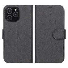 Étui portefeuille avec support compatible avec iPhone 16 Pro - Noir