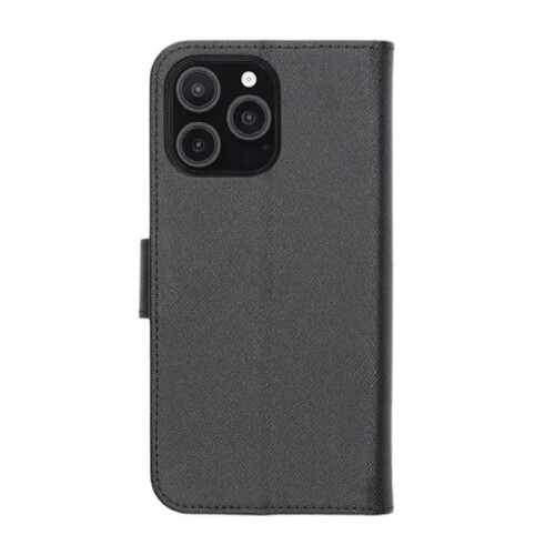 Étui portefeuille avec support compatible avec iPhone 16 Pro - Noir 2