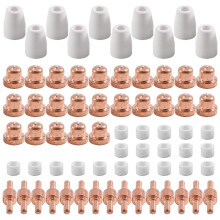 Conjunto de 70 peças de consumíveis para corte a plasma (padrão) compatíveis com Cut40 50 e tocha de corte a plasma PT31, além de LG40.