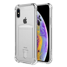 Étui de protection avec emplacement pour carte - compatible avec iPhone XS Max Transparent