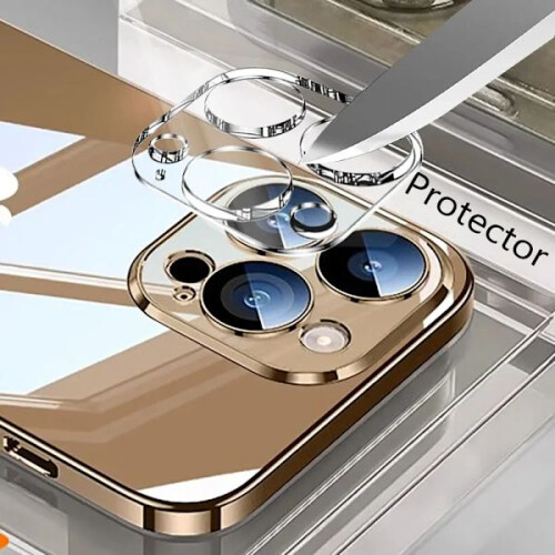 Kit com 3 Protetores de Lente de Câmera 3D Transparentes Compatíveis com iPhone 11, 12, 13, 14, 15, 16 Pro Max, Plus e Mini - Vidro Temperado 1