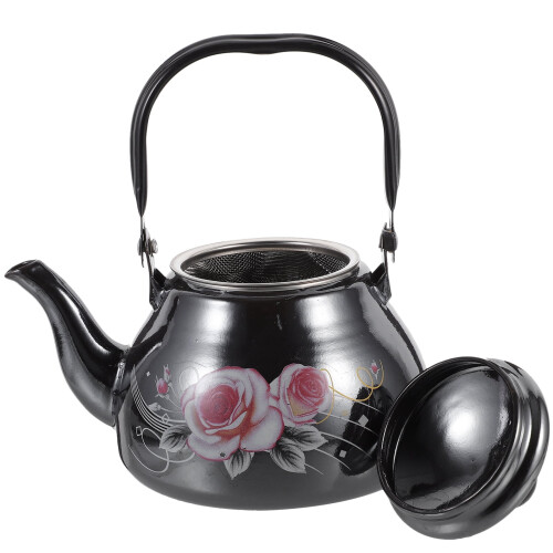 Tetera esmaltada, tetera decorativa, tetera de cocina, cafetera de cápsulas, tetera esmaltada