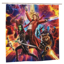 Cortina de ducha de Guardianes de la Galaxia, 60 x 72 pulgadas, impermeable, resistente al moho, opaca, con estampado de patchwork, talla única.