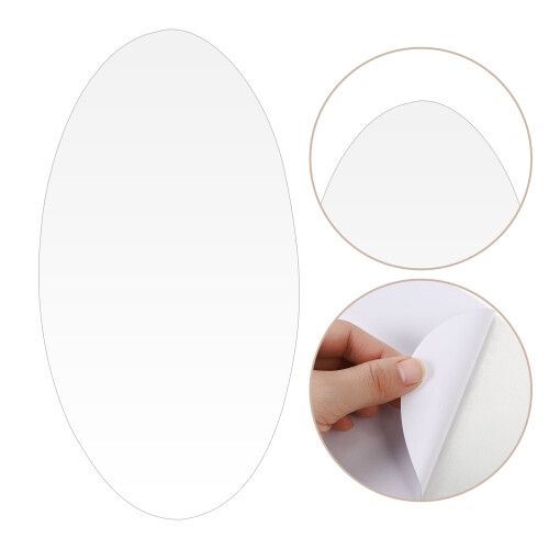 Guangmc2Pcs Oval DIY Wall Mirror Plastic Bathroom Frameless Mirror 1