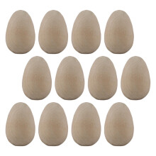 Eease24pcs Adornos con forma de huevo de pájaro en blanco Juguetes para pintar huevos de pájaro de madera