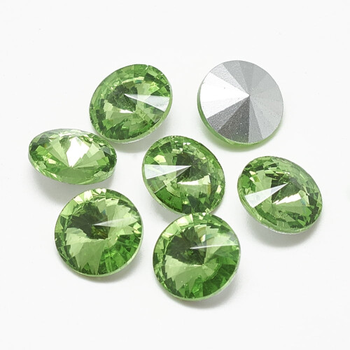 50 τεμάχια Γυάλινο Στρας με Μυτερή Πλάτη Cabochons Rivoli Στρας με Πλάτη και Πολύπλευρη