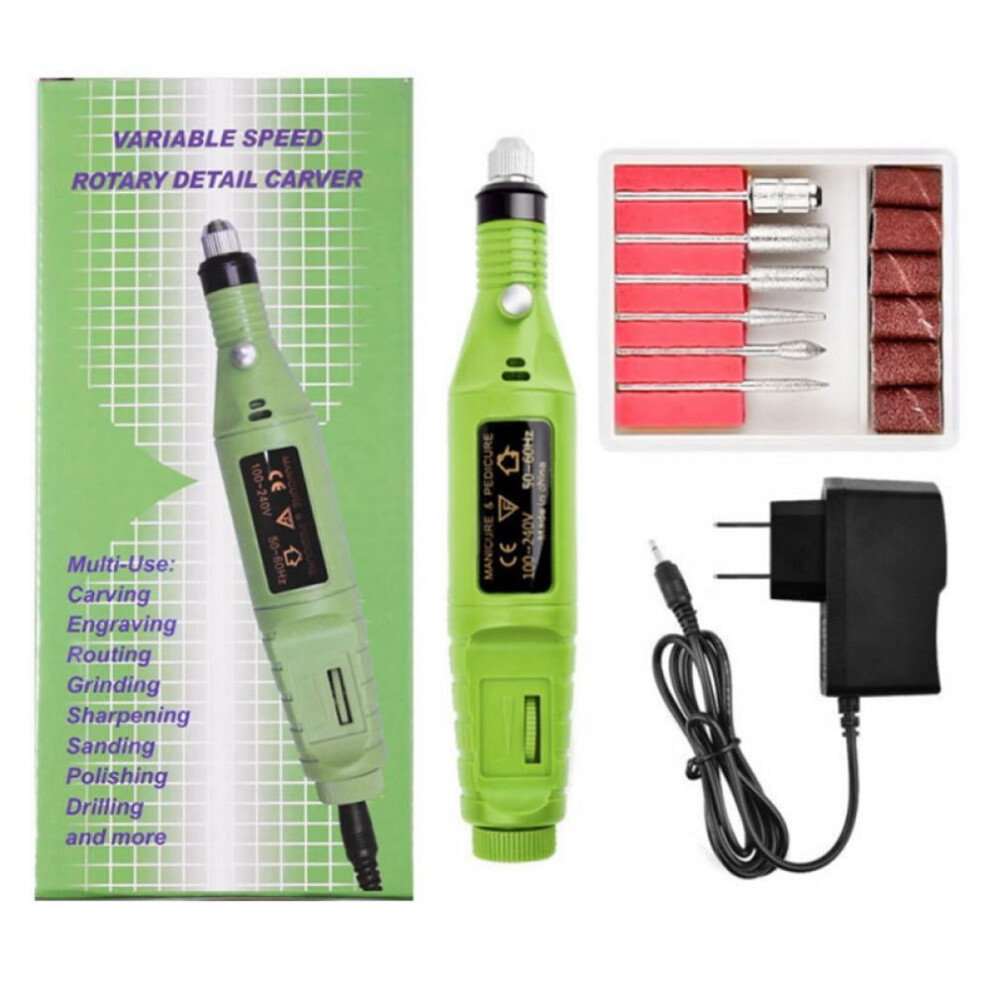 Professional Electric Nail Drill Kit with 6 Bits, Nail Filer & Buffer Machine for Manicure, Pedicure, Acrylic Nails