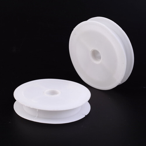 Plastic Empty Spools for Wire Thread Bobbins White 8.2x1.5cm