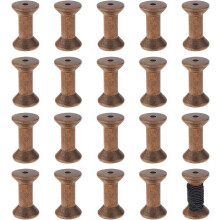 16pc Antique Empty Thread Spools, 1.87" Wooden Empty Spools Wooden Ribbon Spools Bobbins for Wire Weaving Arts DIY Wood Projects
