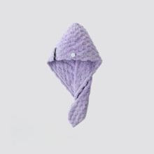 Super Absorbent Thick Coral Fleece Hair Towel - Quick Drying and Comfortable Head Towel Purple
