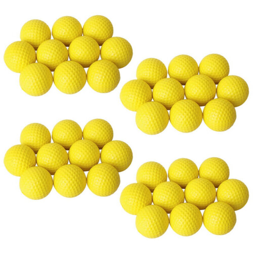 40Pcs Yellow Soft Elastic Indoor Practice PU Golf Ball